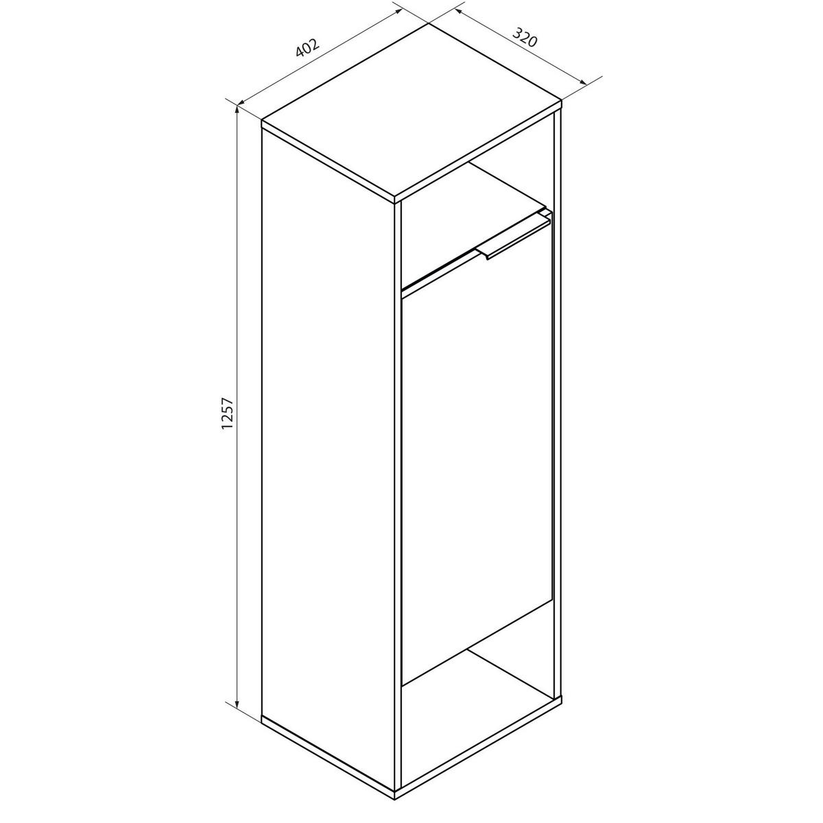 MIDISCHRANK 40,2/125,7/32 cm  - Grau, Basics, Glas/Holzwerkstoff (40,2/125,7/32cm) - MID.YOU