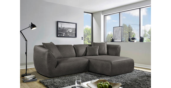 ECKSOFA in Lederlook Anthrazit  - Anthrazit/Schwarz, KONVENTIONELL, Kunststoff/Textil (278/175cm) - Carryhome