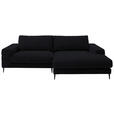 ECKSOFA  in Flachgewebe Schwarz  253/177 cm  - Schwarz, Design, Textil/Metall (253/177cm) - Dieter Knoll