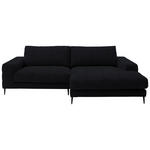 ECKSOFA  in Flachgewebe Schwarz  253/177 cm  - Schwarz, Design, Textil/Metall (253/177cm) - Dieter Knoll
