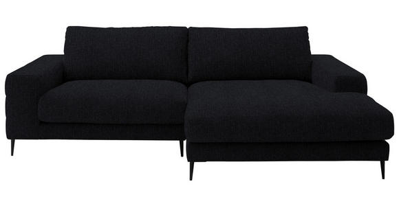 ECKSOFA  in Flachgewebe Schwarz  253/177 cm  - Schwarz, Design, Textil/Metall (253/177cm) - Dieter Knoll