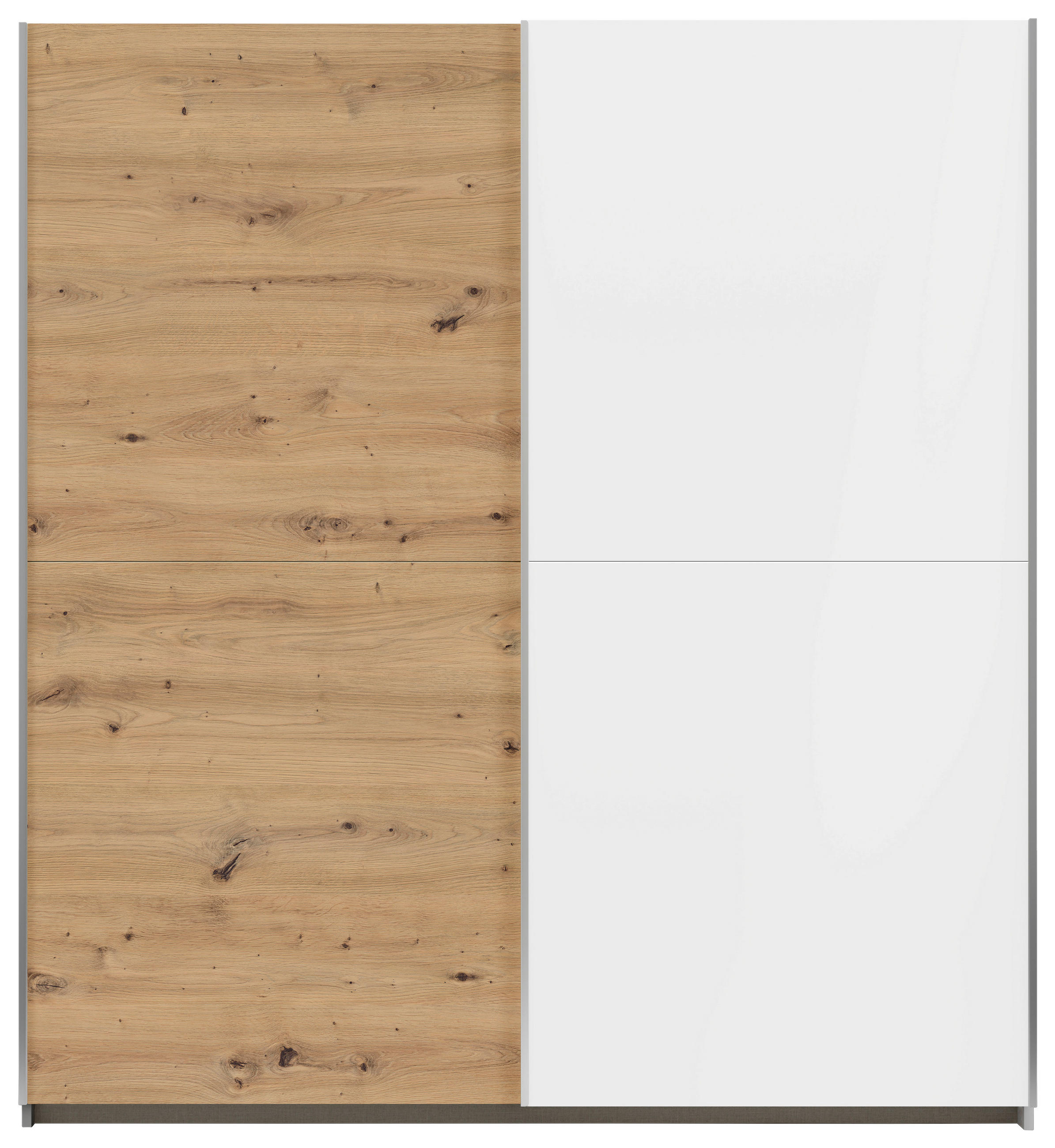 OMARA Z DRSNIMI VRATI, bela, hrast artisan - bela/hrast artisan, Design, leseni material (175/191/59cm) - Xora