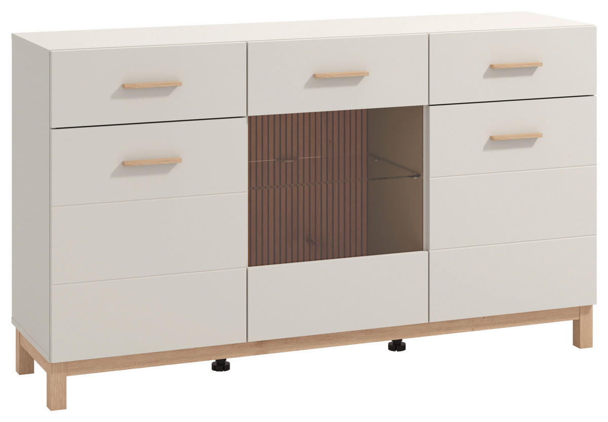 TÁLALÓSZEKRÉNY 154/41,5/89 cm  - kasmírszínű/Artisan tölgy, Basics, műanyag/faalapú anyag (154/41,5/89cm) - Hom`in