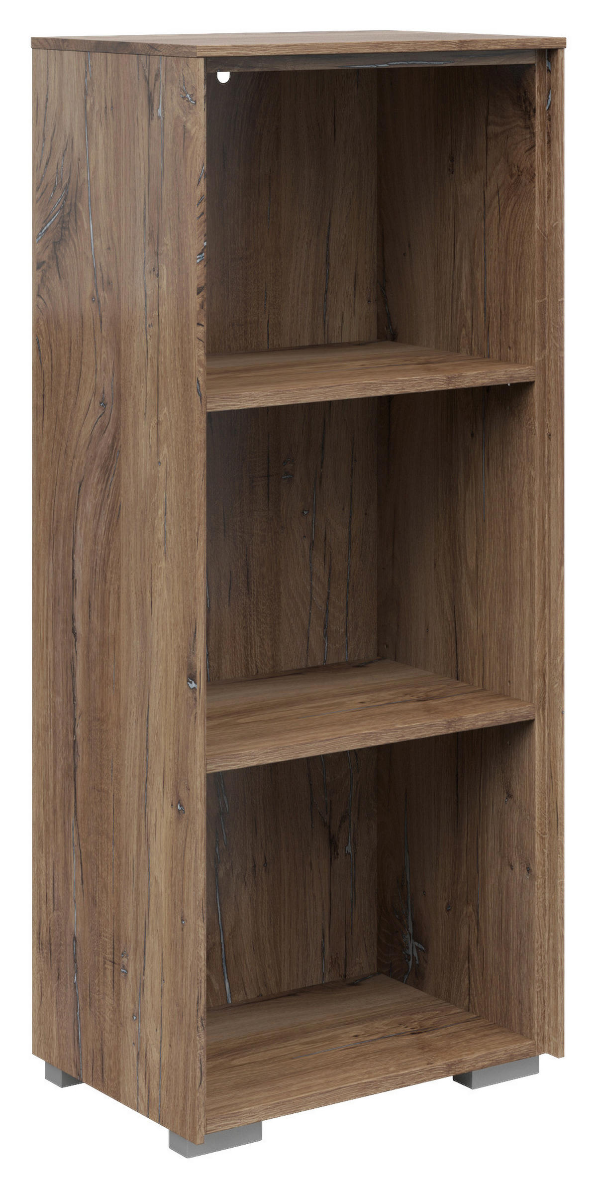 AKTENREGAL Eiche dunkel  - Eiche dunkel/Silberfarben, KONVENTIONELL, Holzwerkstoff/Kunststoff (43/110/37cm) - Voleo