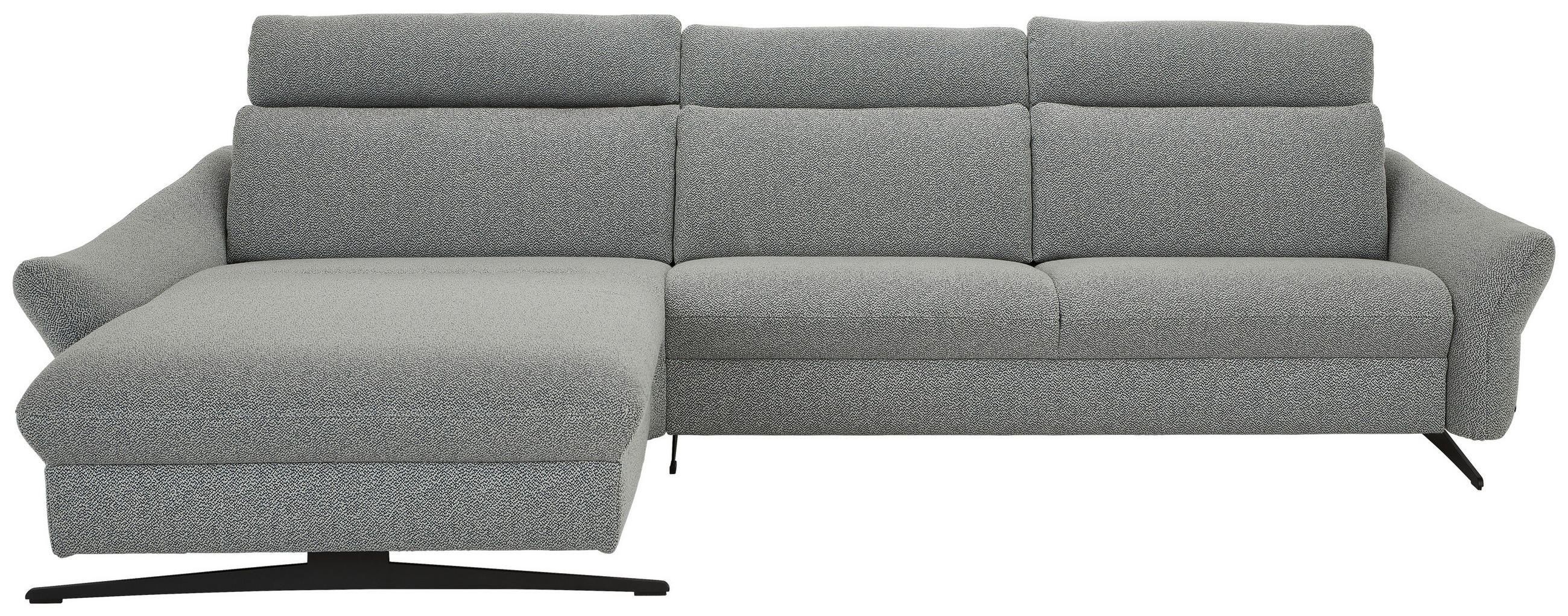 WOHNLANDSCHAFT Spektra Grau Flachgewebe  - Anthrazit/Grau, Design, Textil/Metall (178/308cm) - Himolla Komfortklass