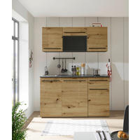 KÜCHENBLOCK   in Anthrazit, Braun, Eiche Artisan  - Anthrazit/Schwarz, Trend, Holzwerkstoff/Kunststoff (160/212/60cm) - MID.YOU