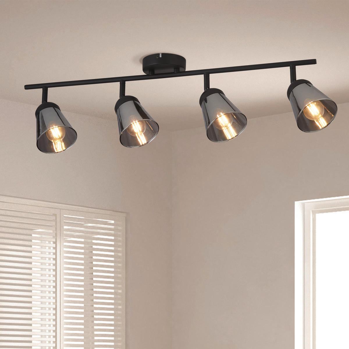 REFLEKTOR STROPNI Mega  - crna, Basics, staklo/metal (83/24/14cm)