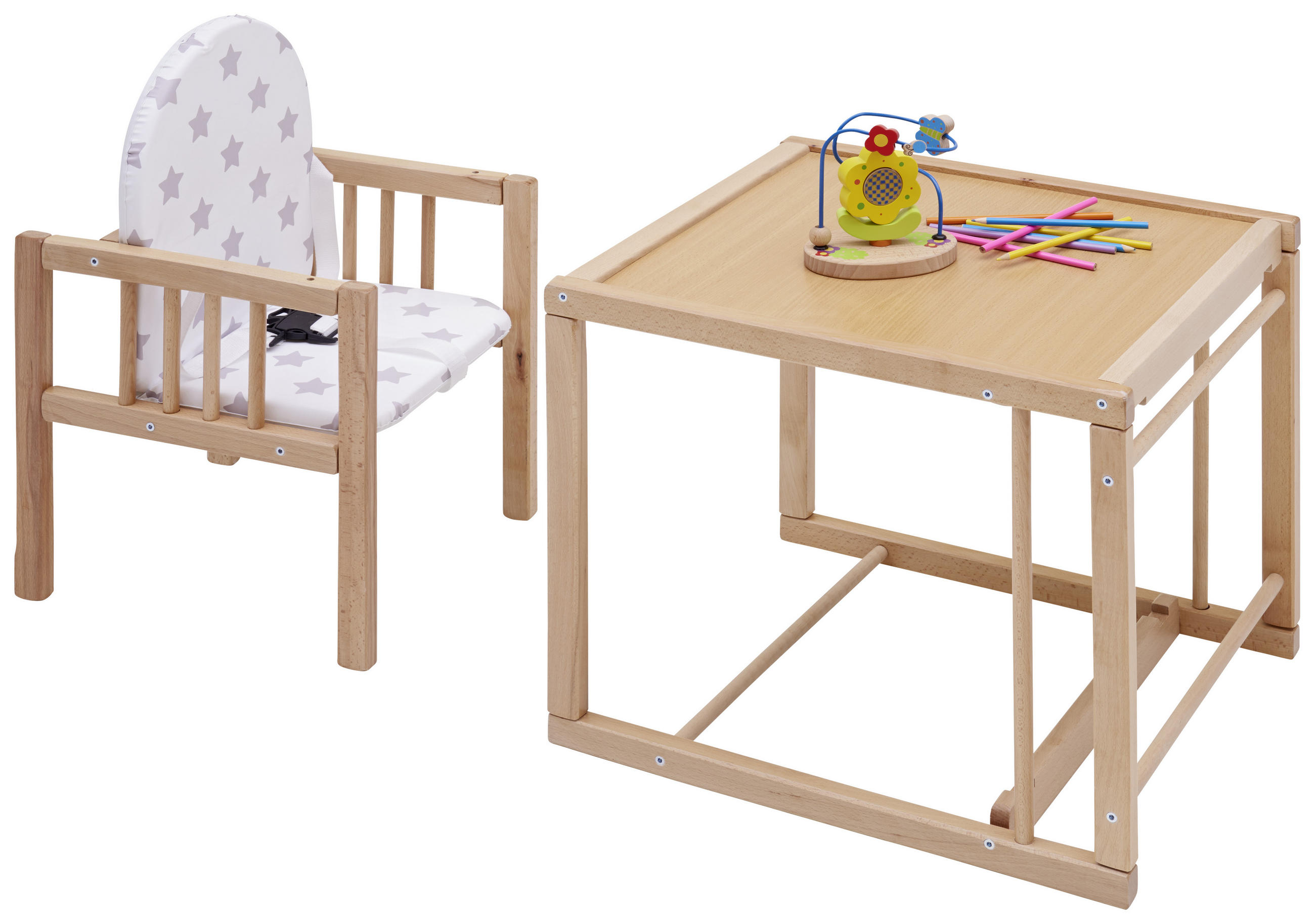KOMBINOVANA HRANILICA Viki - boja bukve/prirodna boja, Konvencionalno, drvo/pločasti materijal - My Baby Lou