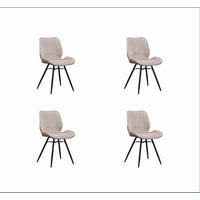 STUHL-SET 4 Stück  in Samt  - Beige/Schwarz, MODERN, Textil/Metall (47/82/55cm) - MID.YOU