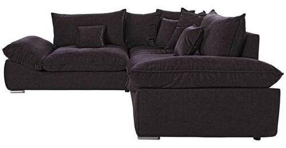 ECKSOFA in Velours Dunkelbraun  - Chromfarben/Dunkelbraun, KONVENTIONELL, Kunststoff/Textil (247/247cm) - Carryhome