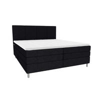 BOXSPRINGBETT 160/200 cm,  in Schwarz, Bettkasten, Topper, Matratzen, H3 = fest  - Chromfarben/Schwarz, KONVENTIONELL, Kunststoff/Textil (160/200cm) - Boxxx