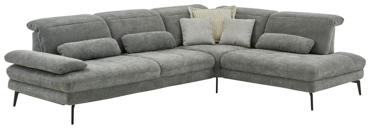 Colțar, textil, gri - negru/gri, Design, metal/textil (311/235cm) - Beldomo Style