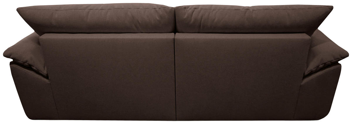 BIGSOFA Webstoff Dunkelbraun  - Dunkelbraun/Schwarz, KONVENTIONELL, Kunststoff/Textil (243/90,5/130cm) - Ambia Home