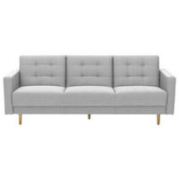 3-SITZER-SOFA in Flachgewebe Hellgrau  - Eschefarben/Hellgrau, Modern, Holz/Textil (224/81/83cm) - Max Winzer
