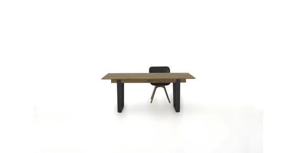 ESSTISCH Kerneiche vollmassiv rechteckig Anthrazit, Eichefarben - Eichefarben/Anthrazit, Design, Holz/Metall (190(240)/95/76cm) - Valnatura