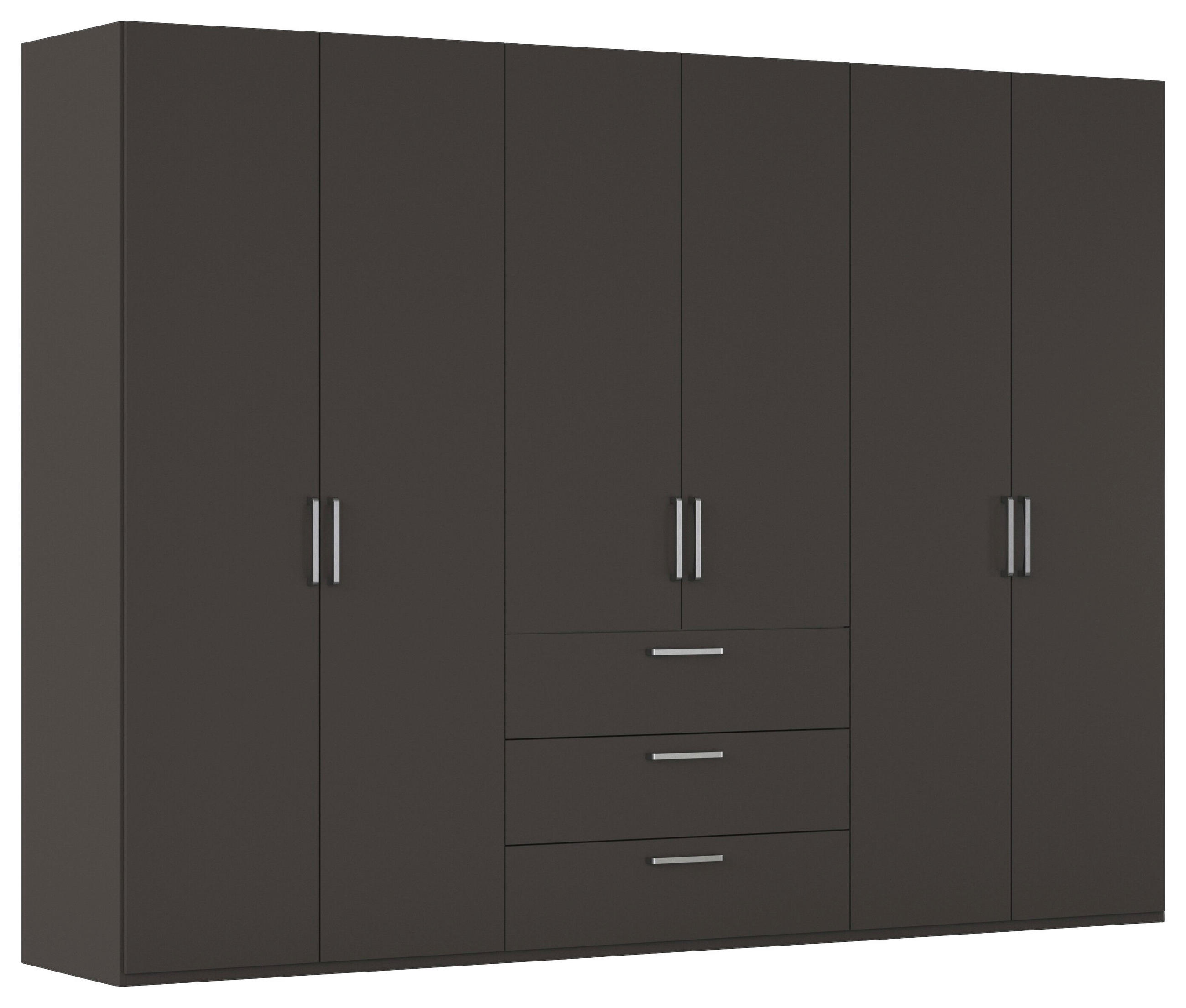 DREHTÜRENSCHRANK Graphitfarben  - Edelstahlfarben/Graphitfarben, Basics, Holzwerkstoff/Metall (301/223/61cm) - Novel