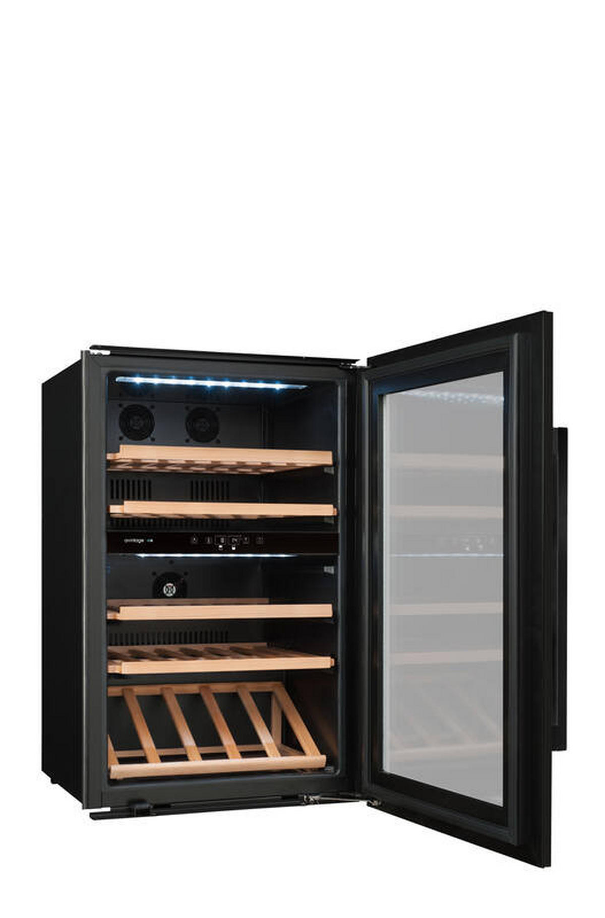 WEINKÜHLSCHRANK AVI88G2  - Schwarz, Basics, Glas/Holz (59,2/88,4/55,6cm)