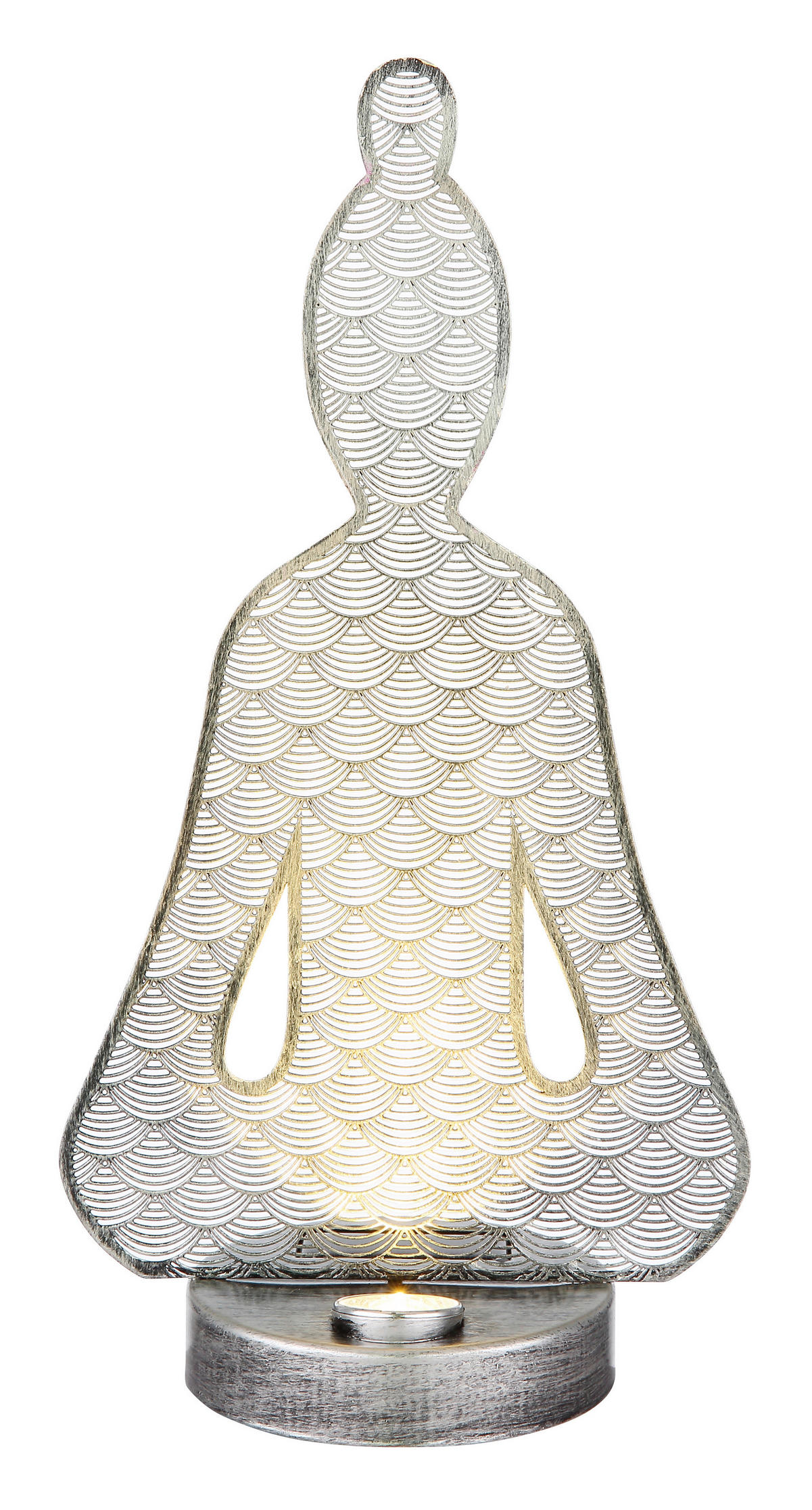 SOLCELLSLAMPA - silver/svart, Design, metall/plast (19/12/36cm) - Globo