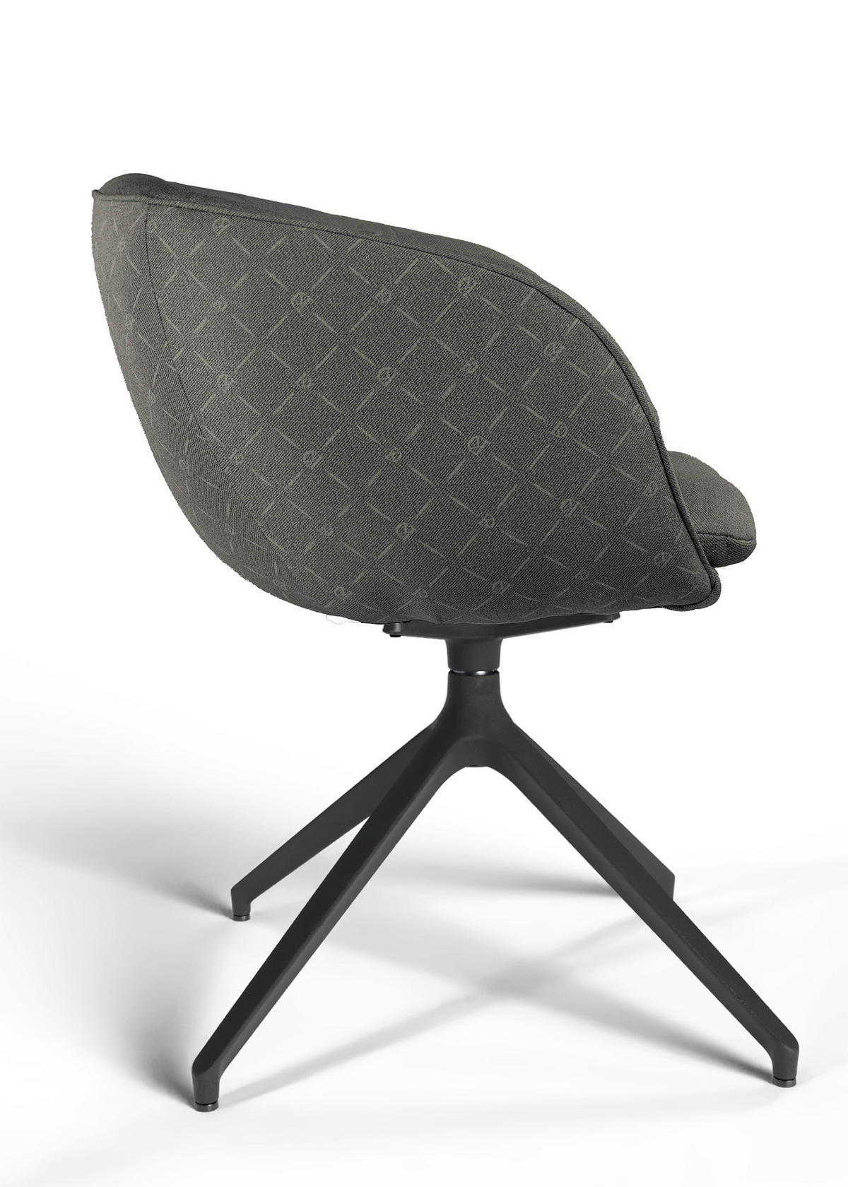 ARMLEHNSTUHL  Beinauswahl, Sitzfläche 360° drehbar, Stoff-/Lederauswahl Jacquard  Graphitfarben  - Graphitfarben/Schwarz, Design, Textil/Metall (62/81/63cm) - Dieter Knoll
