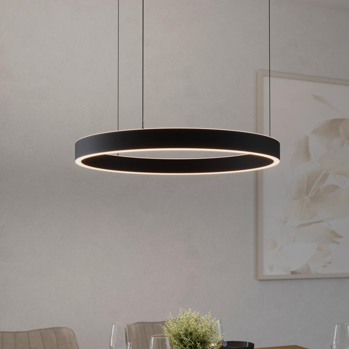LED-HÄNGELEUCHTE Kent 60/170 cm  - Schwarz, Design, Kunststoff/Metall (60/170cm) - Dieter Knoll