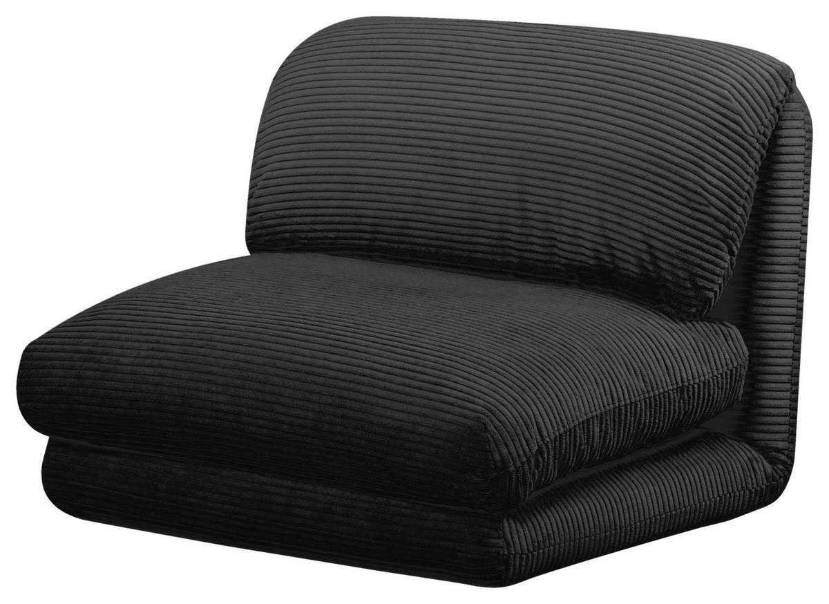 SCHLAFSESSEL in Cord Schwarz  - Schwarz, Design, Textil/Metall (82/58/78cm) - Livetastic