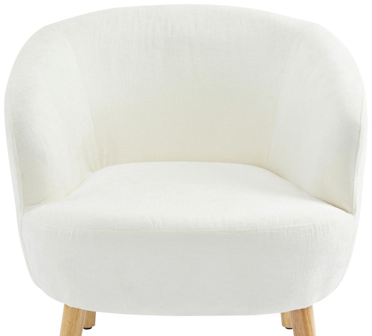 COCKTAILSESSEL Flachgewebe Creme, Ecru    - Ecru/Creme, Design, Holz/Textil (72/71/74cm) - MID.YOU
