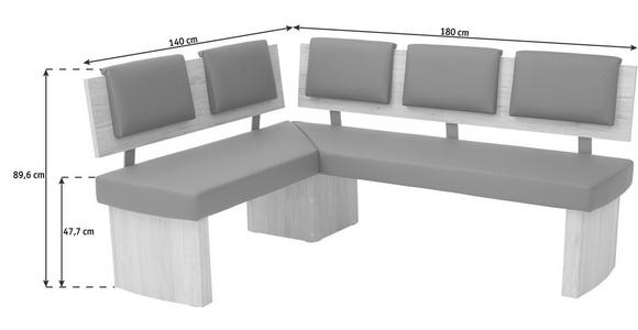 ECKBANK 140/180 cm in Braun, Eichefarben, Sandfarben - Sandfarben/Eichefarben, Natur, Holzwerkstoff/Textil (140/180cm) - Cantus
