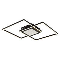 LED-DECKENLEUCHTE    42,6/42,6/5 cm  - Opal/Schwarz, Design, Kunststoff/Metall (42,6/42,6/5cm) - Globo