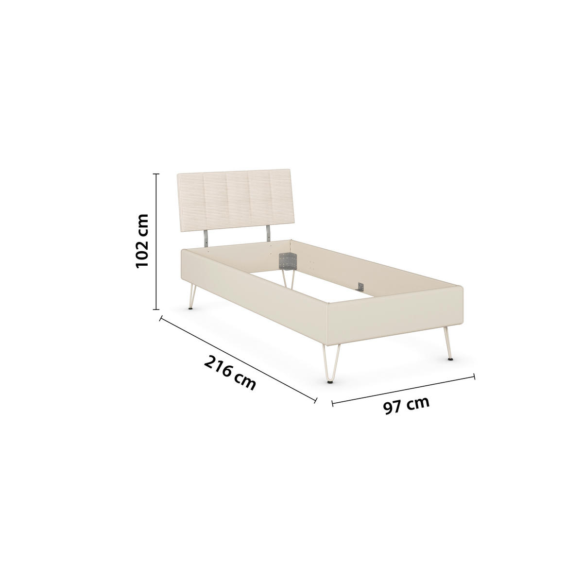 BETT 90/200 cm  Champagner   - Champagner, Design, Holzwerkstoff/Textil (90/200cm) - Carryhome