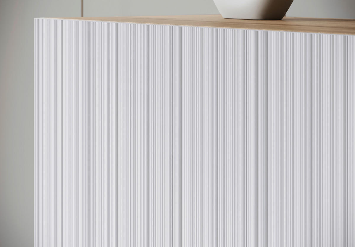 HÖG BYRÅ Phuket 120/130/39 cm  - vit/ek Artisan, Trend, trämaterial/plast (120/130/39cm) - P & B