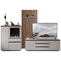 WOHNWAND  in Nussbaumfarben, Kaschmir 324/232/45 cm  - Kaschmir/Nussbaumfarben, Design, Glas/Holzwerkstoff (324/232/45cm) - Stylife