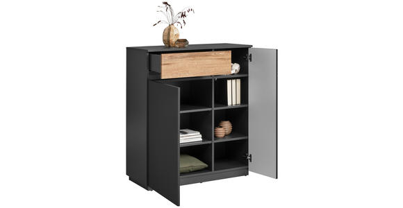 KOMMODE  in 90/105/42 cm  - Eichefarben/Graphitfarben, KONVENTIONELL, Holzwerkstoff (90/105/42cm) - Carryhome