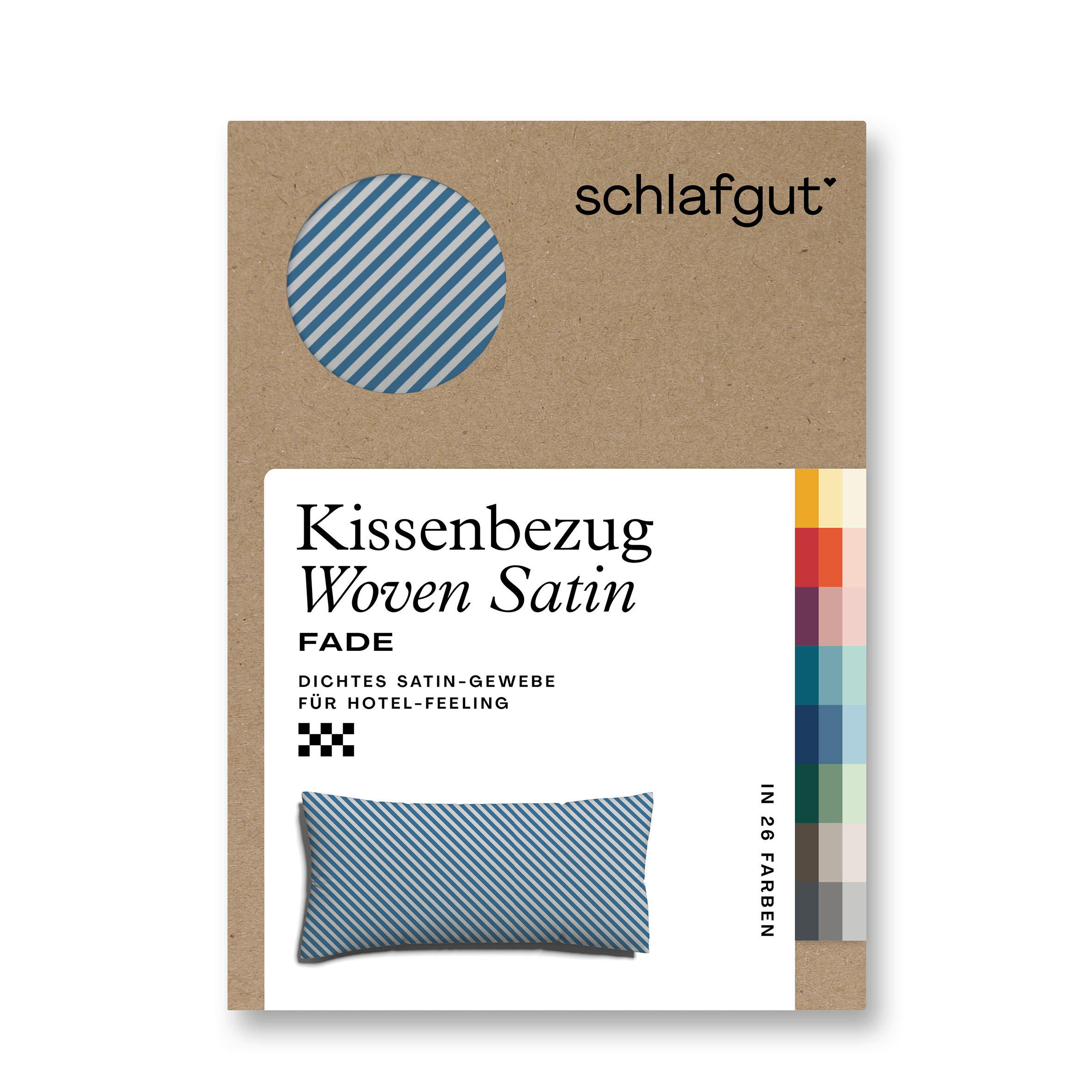 KOPFKISSENBEZUG WOVEN SATIN FADE 40/80 cm  - Blau/Hellgrau, Basics, Textil (40/80cm) - Schlafgut
