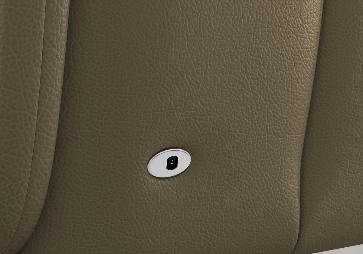 RELAXSESSEL TV TRIPLE SEVEN XTRA LARGE S1 Echtleder Kopfteilverstellung, Fußteilverstellung, Rücken echt    - Schwarz/Olivgrün, Basics, Leder/Metall (86/111/86cm) - Sit & More