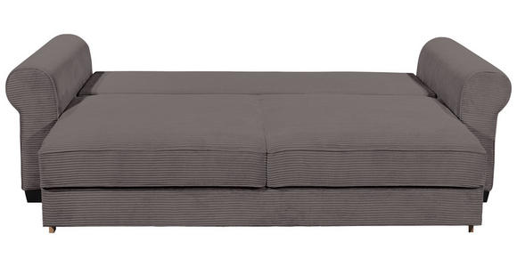 SCHLAFSOFA Cord Dunkelgrau  - Dunkelgrau/Schwarz, KONVENTIONELL, Kunststoff/Textil (250/95/125cm) - Hom`in