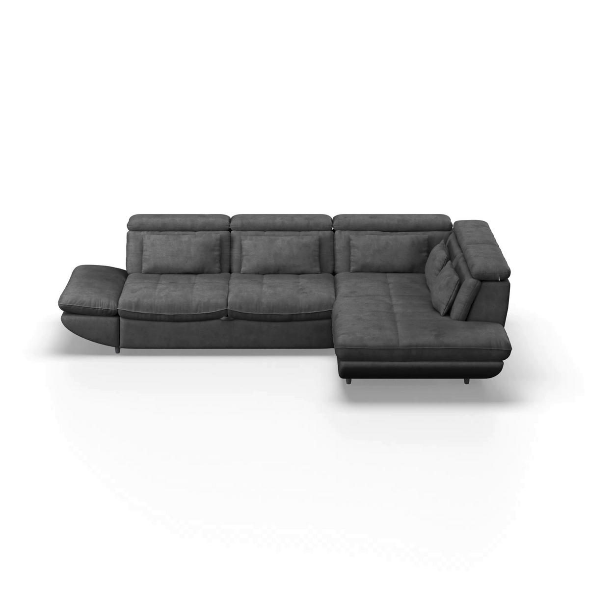 WOHNLANDSCHAFT in Webstoff Anthrazit  - Anthrazit/Schwarz, Modern, Kunststoff/Textil (233/311cm) - MID.YOU