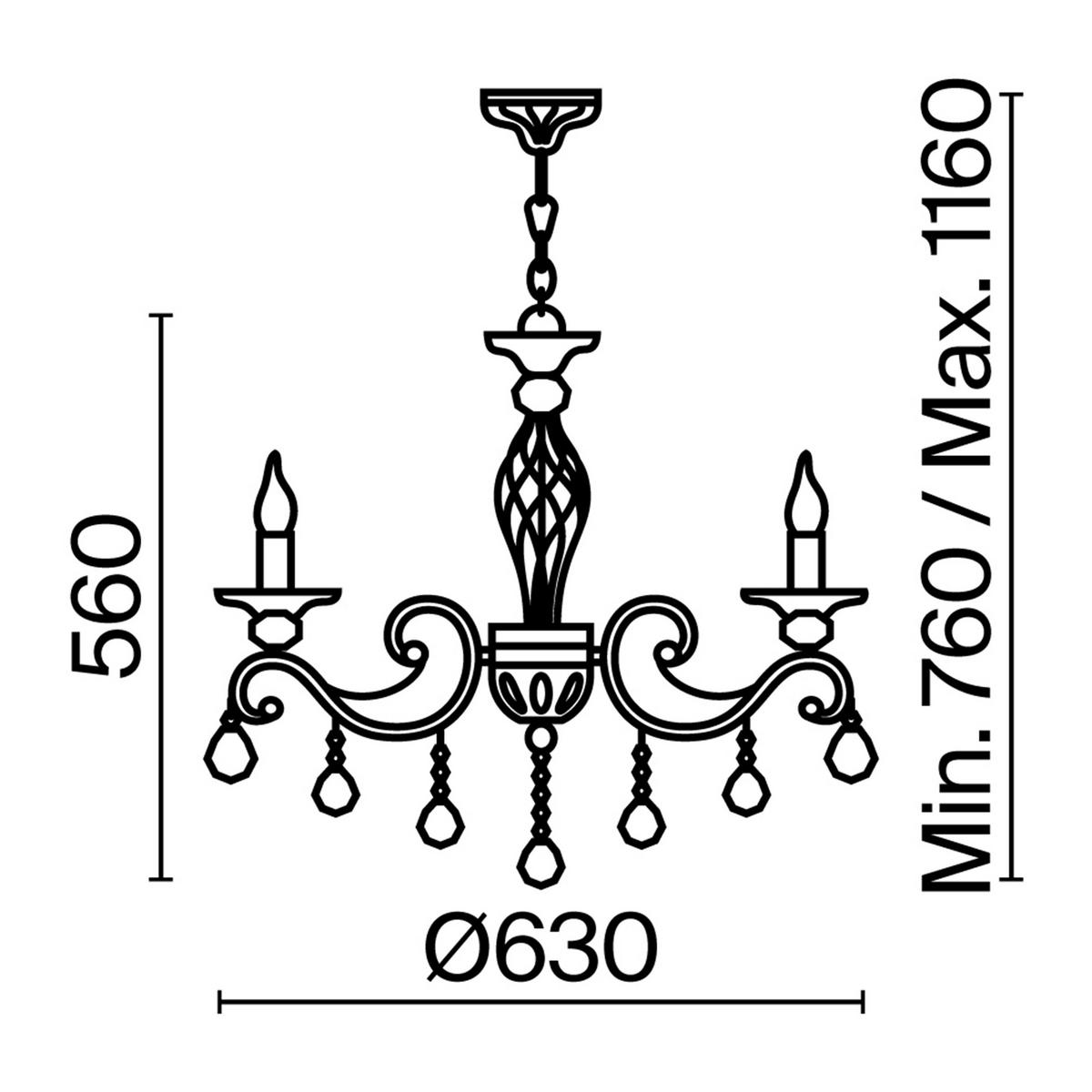 KRONLEUCHTER 63/56/63 cm   - Messingfarben, Trend, Glas/Metall (63/56/63cm) - MAYTONI