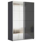 SCHWEBETÜRENSCHRANK  in Grau  - Alufarben/Grau, KONVENTIONELL, Glas/Holzwerkstoff (136/210/62cm) - Xora