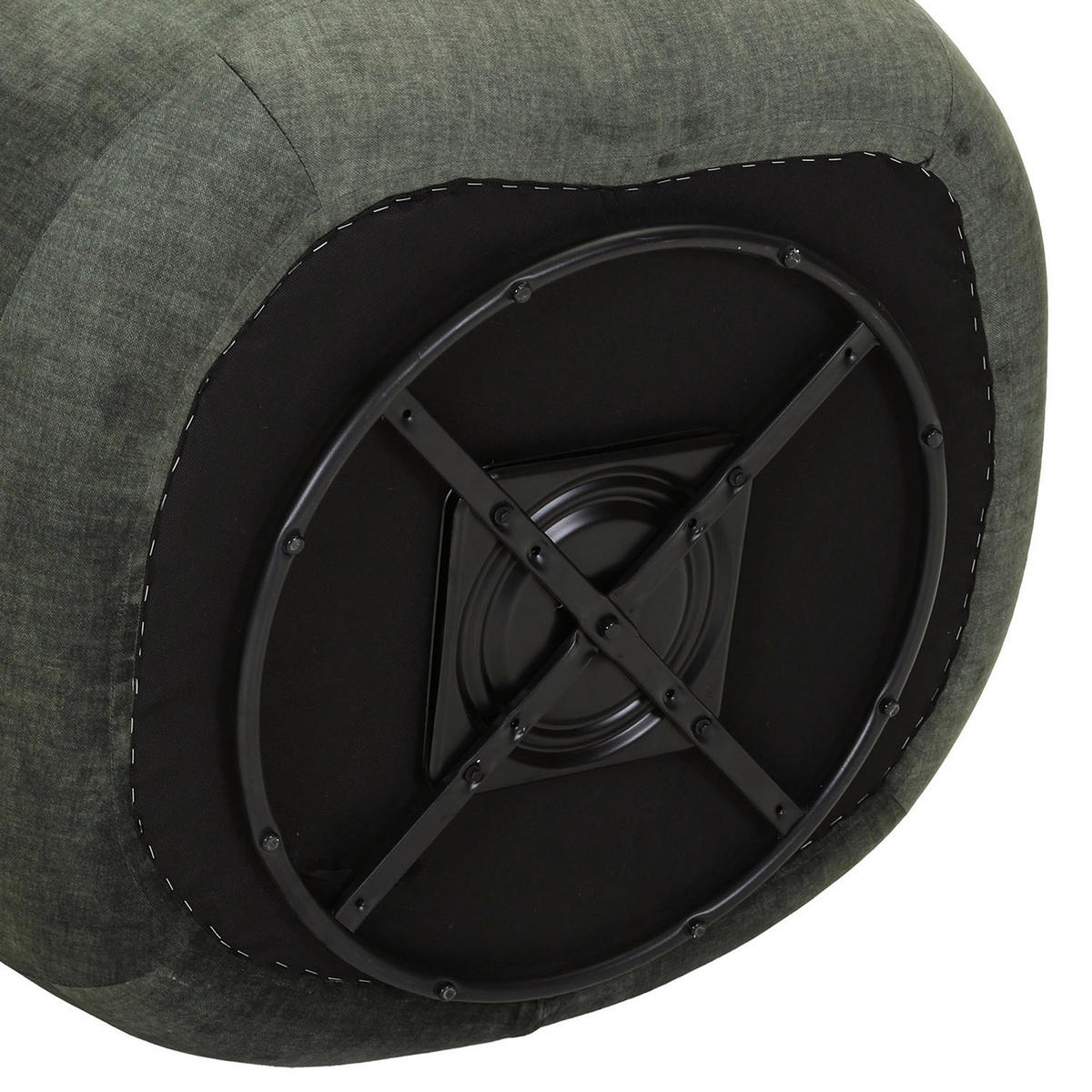 SESSEL in Flachgewebe Dunkelgrün  - Dunkelgrün/Schwarz, Design, Textil/Metall (95/75/92cm) - Lomoco