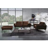 3-SITZER-SOFA Echtleder Dunkelbraun  - Dunkelbraun/Schwarz, Design, Leder/Metall (207/85/92cm) - Livetastic
