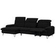 ECKSOFA in Webstoff Schwarz  - Schwarz, LIFESTYLE, Textil/Metall (180/310cm) - Valnatura