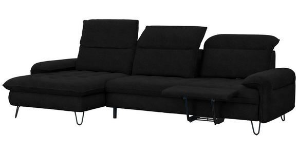 ECKSOFA in Webstoff Schwarz  - Schwarz, LIFESTYLE, Textil/Metall (180/310cm) - Valnatura