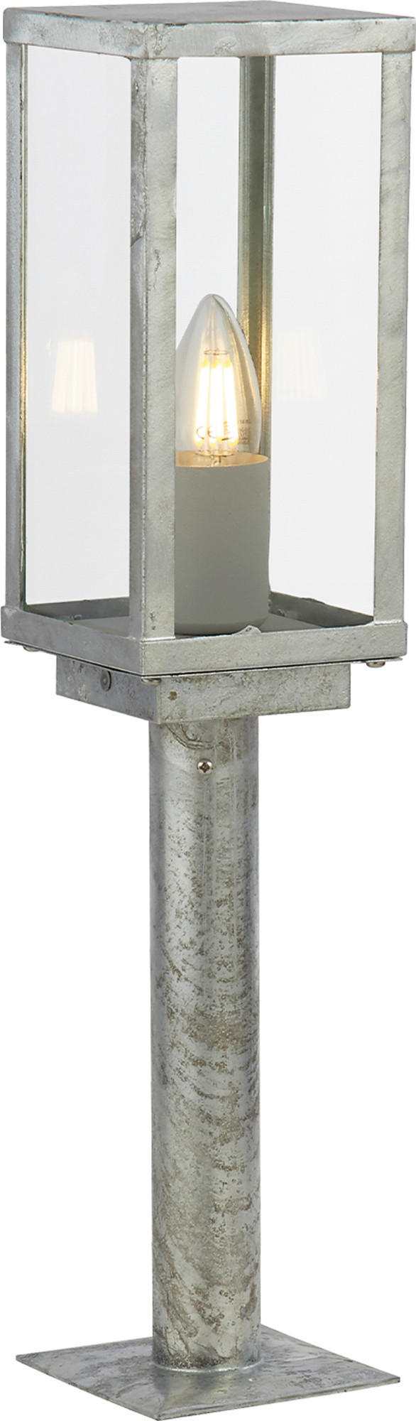 AUßENLEUCHTE Box ll Outdoor 11/11/50 cm   - Klar/Silberfarben, Basics, Glas/Metall (11/11/50cm)