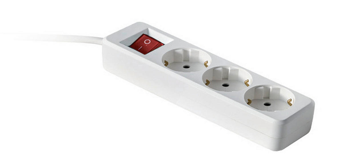 STECKDOSENLEISTE - Weiß, Basics, Kunststoff/Metall (18,5/4,6/4cm) - Boxxx