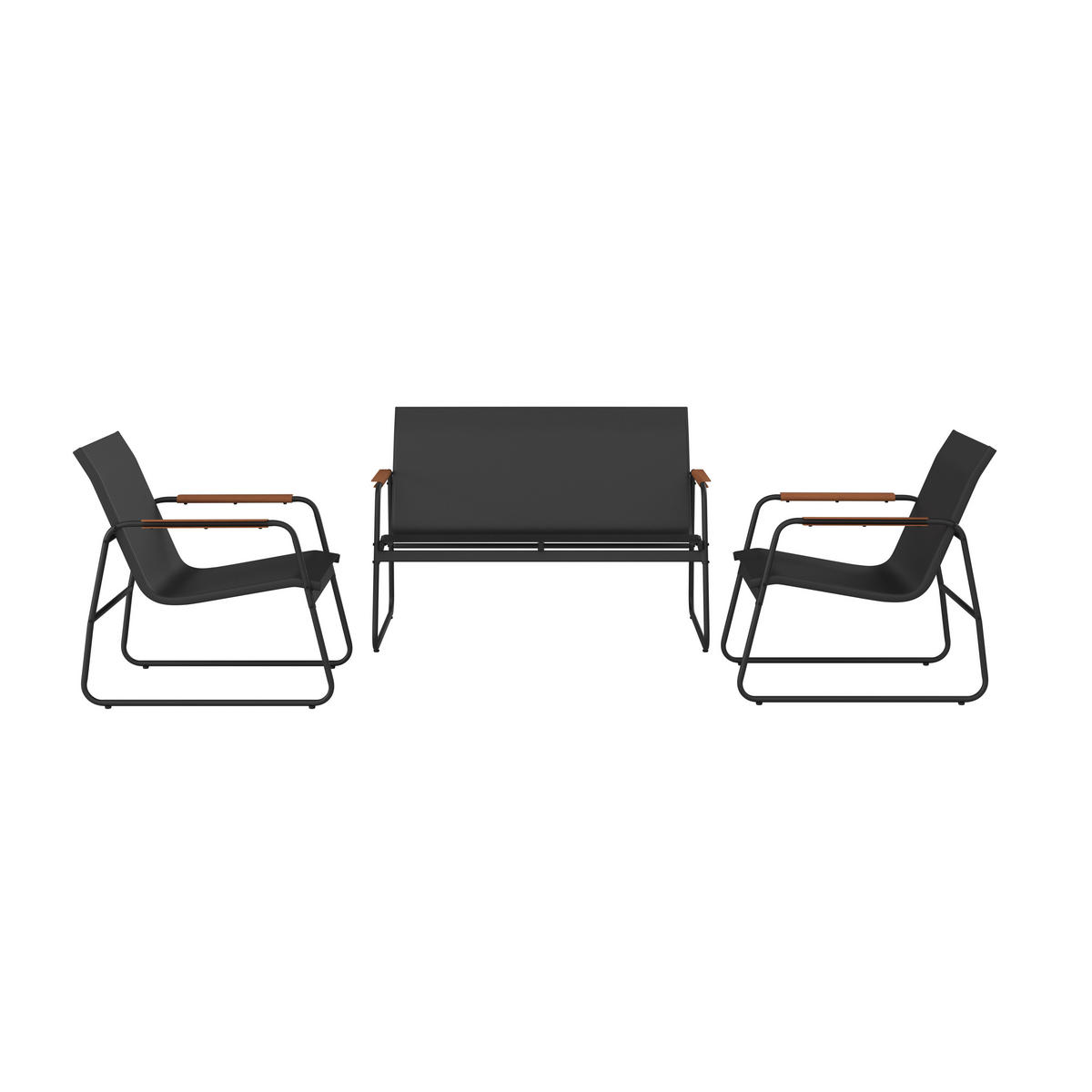 GARTENSET beschichtet Stahl  - Anthrazit/Grau, MODERN, Glas/Kunststoff (115/75,5/74cm) - Ambia Garden
