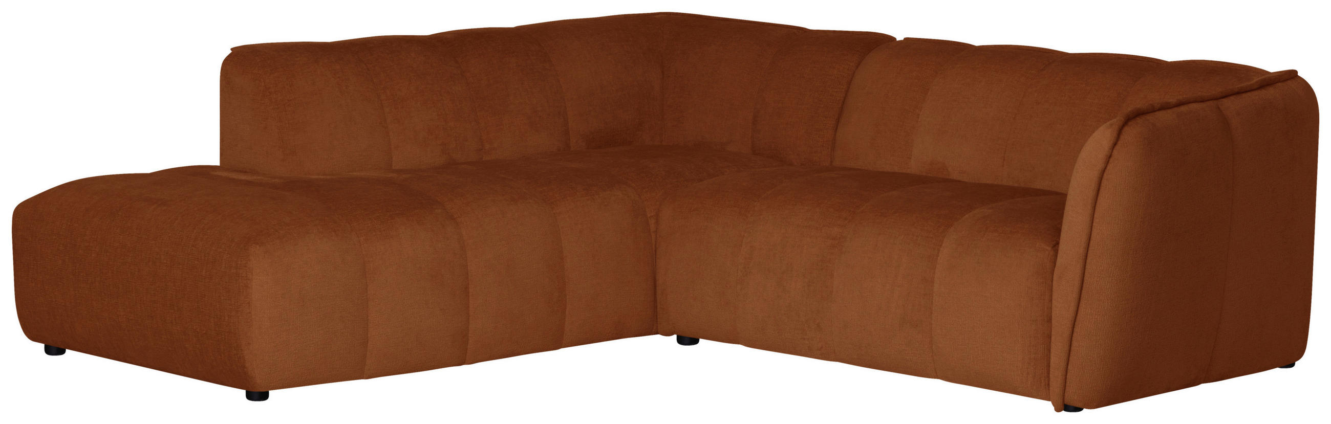 ECKSOFA Chenille Rostfarben  - Rostfarben/Schwarz, Design, Textil (218/230cm) - MID.YOU