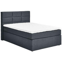 BOXSPRINGBETT 120/200 cm,  in Dunkelgrau, Bettkasten, Topper, Matratzen, H3 = fest  - Dunkelgrau/Schwarz, KONVENTIONELL, Textil (120/200cm) - Carryhome