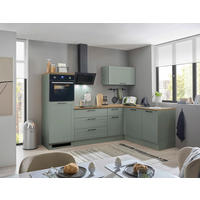 ECKKÜCHE 260/175 cm  in Grün, Eiche Artisan  - Schwarz/Eiche Artisan, Design, Holzwerkstoff/Metall (260/175cm) - MID.YOU