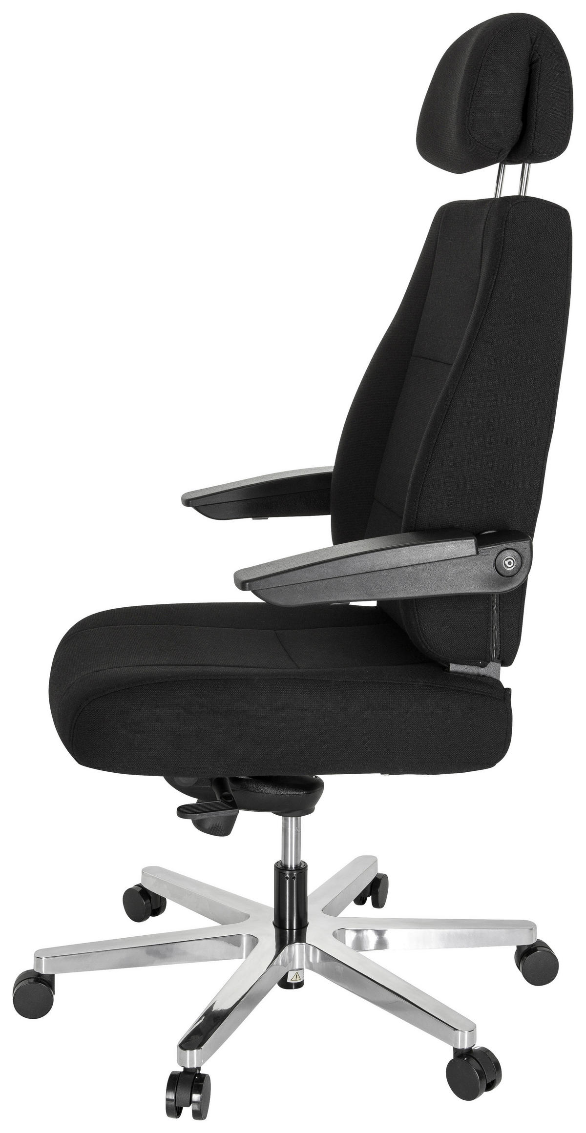 CHEFSESSEL Flachgewebe Schwarz  - Silberfarben/Schwarz, Basics, Kunststoff/Textil (70/152/70cm) - MID.YOU
