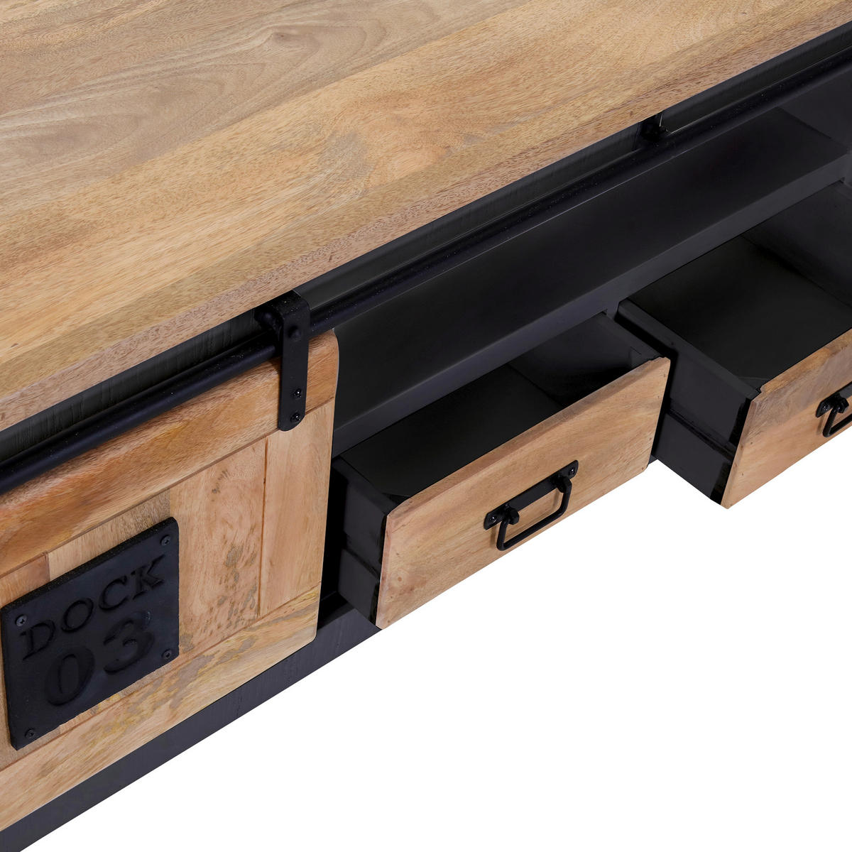 LOWBOARD  in 180/50/45 cm  - Anthrazit/Schwarz, LIFESTYLE, Holz/Holzwerkstoff (180/50/45cm) - Landscape